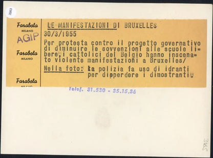 Scontri a Bruxelles 1955 Ft 3263 - Stampa 18x13 cm - Farabola Stampa ai sali d'argento