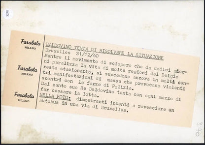 Scontri a Bruxelles 1960 Ft 3270 - Stampa 18x13 cm - Farabola Stampa ai sali d'argento