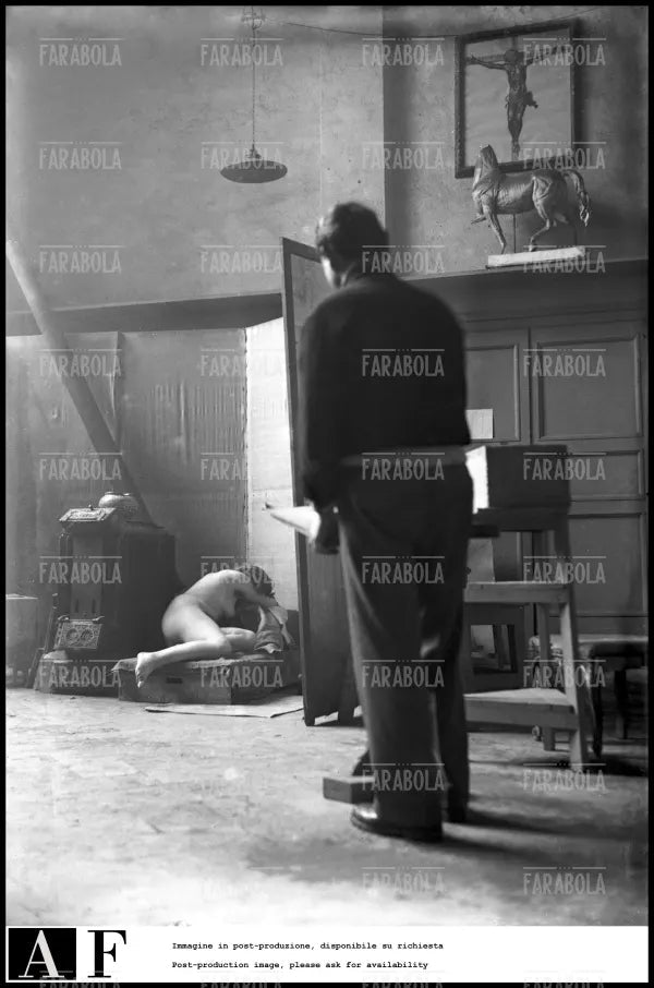 Scuola libera di nudo all'Accademia di Brera, Milano, 1946 - Farabola Immagine digitale