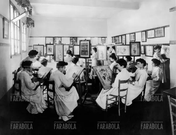 Scuola per ricamatrici, fine 800 - Farabola Immagine digitale