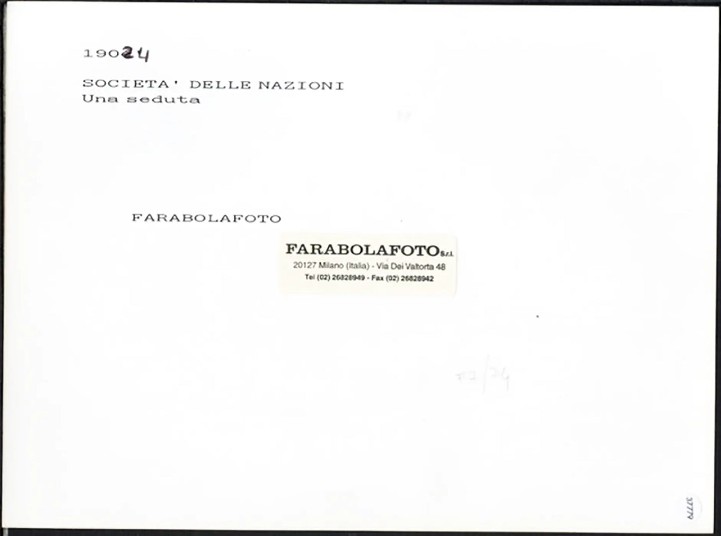 Seduta della Società delle Nazioni anni 20 Ft 37779 - Stampa 24x18 cm - Farabola Stampa ai sali d'argento (anni 90)