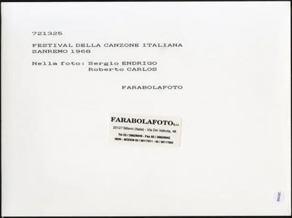 Sergio Endrigo Roberto Carlos Sanremo 68 Ft 35593 - Stampa 24x18 cm - Farabola Stampa ai sali d'argento (anni 90)