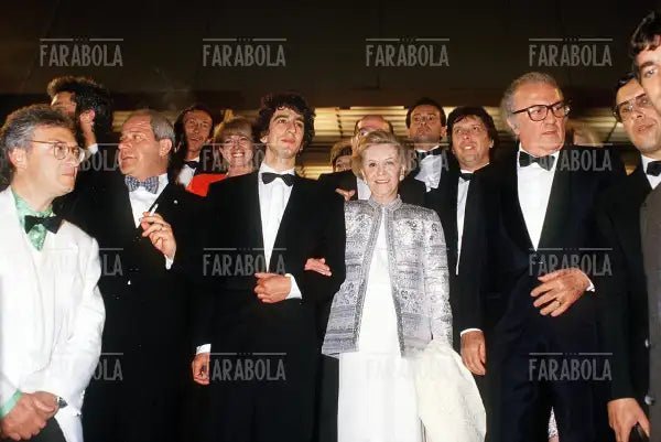 Sergio Rubini, Federico Fellini e Giulietta Masina, Festival di Cannes, 1993 - Farabola Immagine digitale