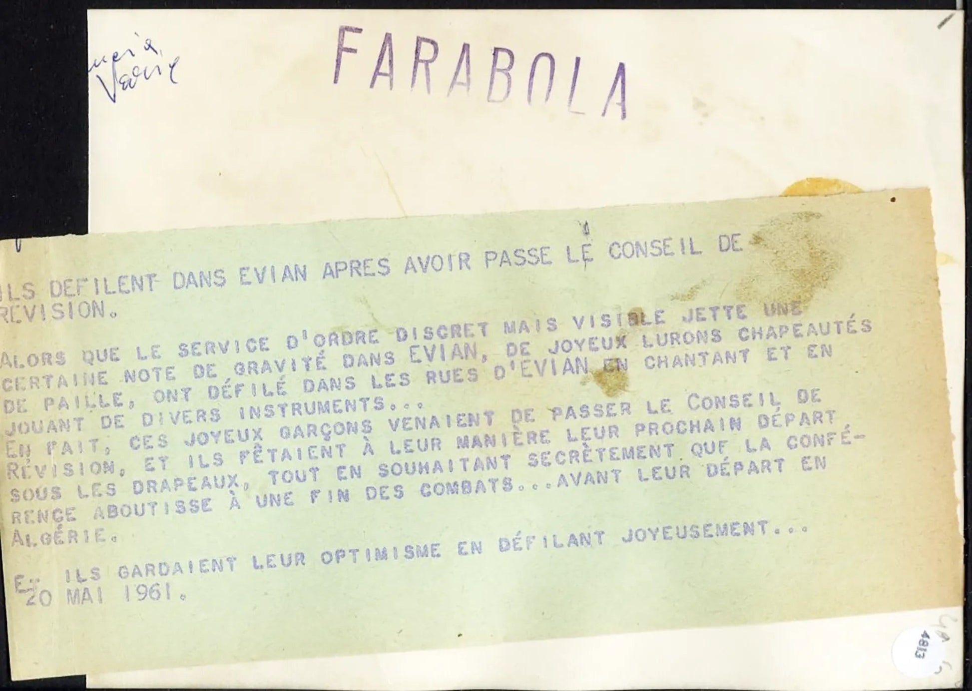 Sfilata davanti all'Hotel du Parc a Evian 1961 Ft 4813 - Stampa 18x13 cm - Farabola Stampa ai sali d'argento