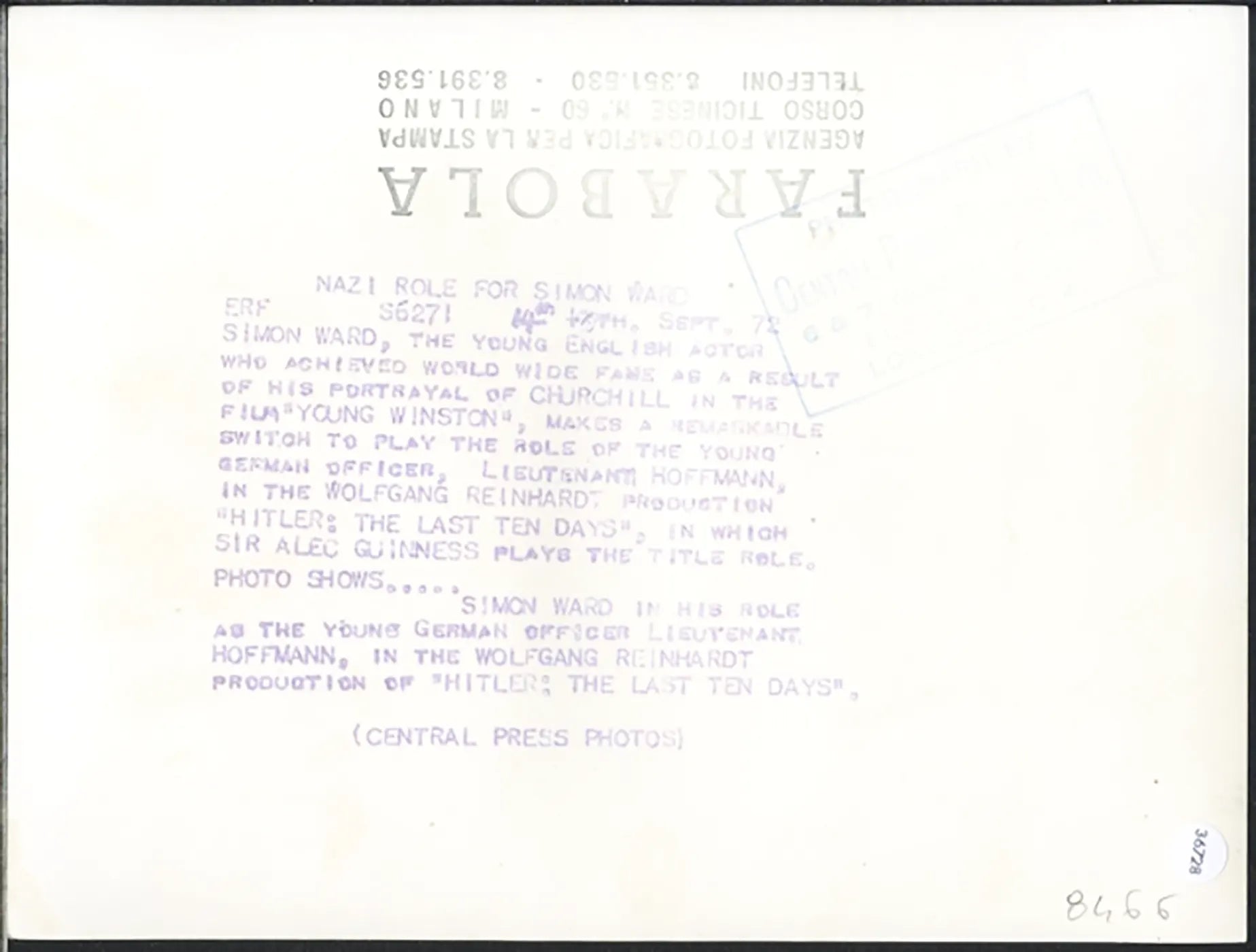 Simon Ward Film sul nazismo 1972 Ft 36728 - Stampa 20x15 cm - Farabola Stampa ai sali d'argento
