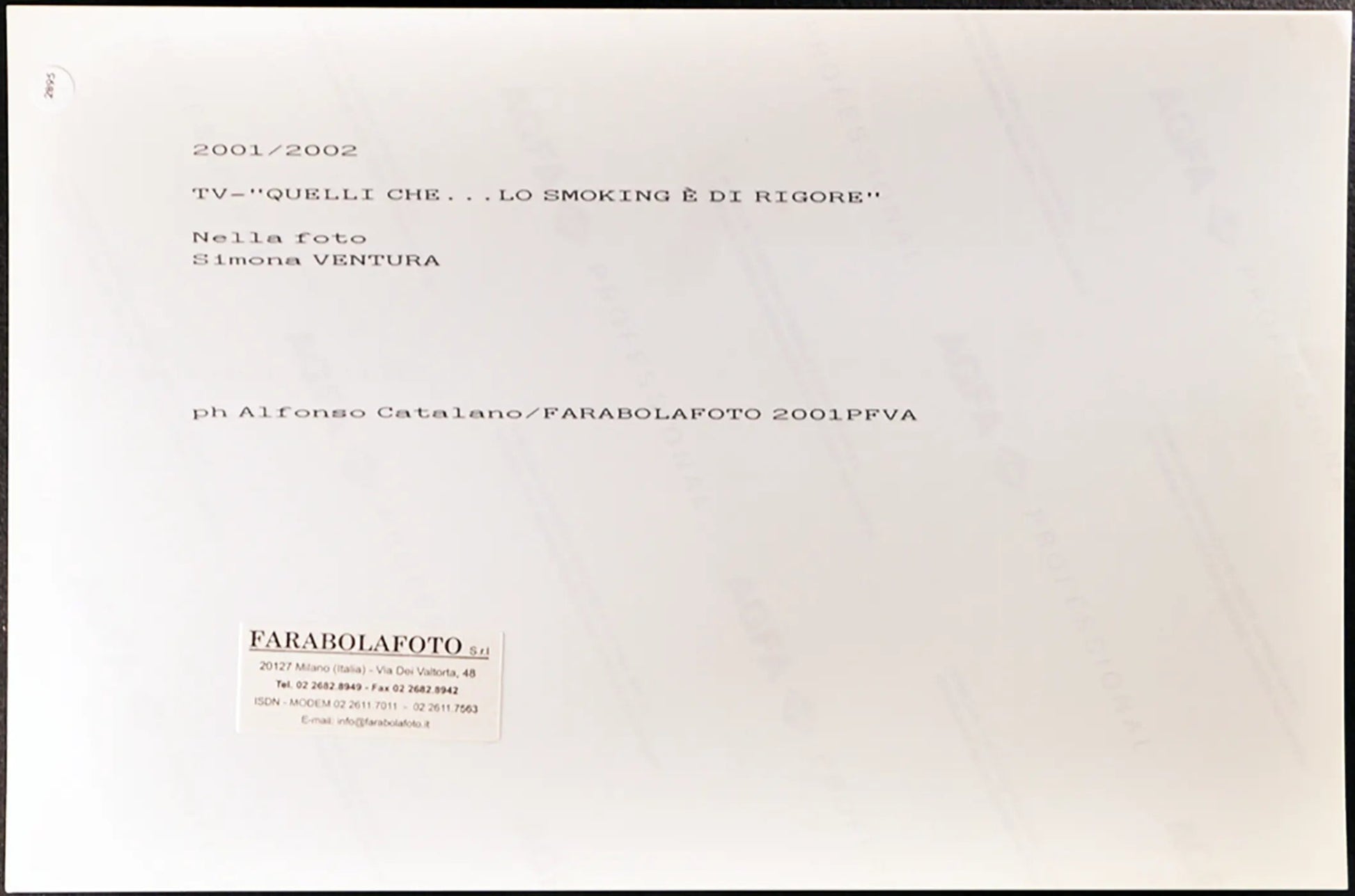 Simona Ventura Quelli che... 2001 Ft 2895 - Stampa 20x30 cm - Farabola Stampa digitale