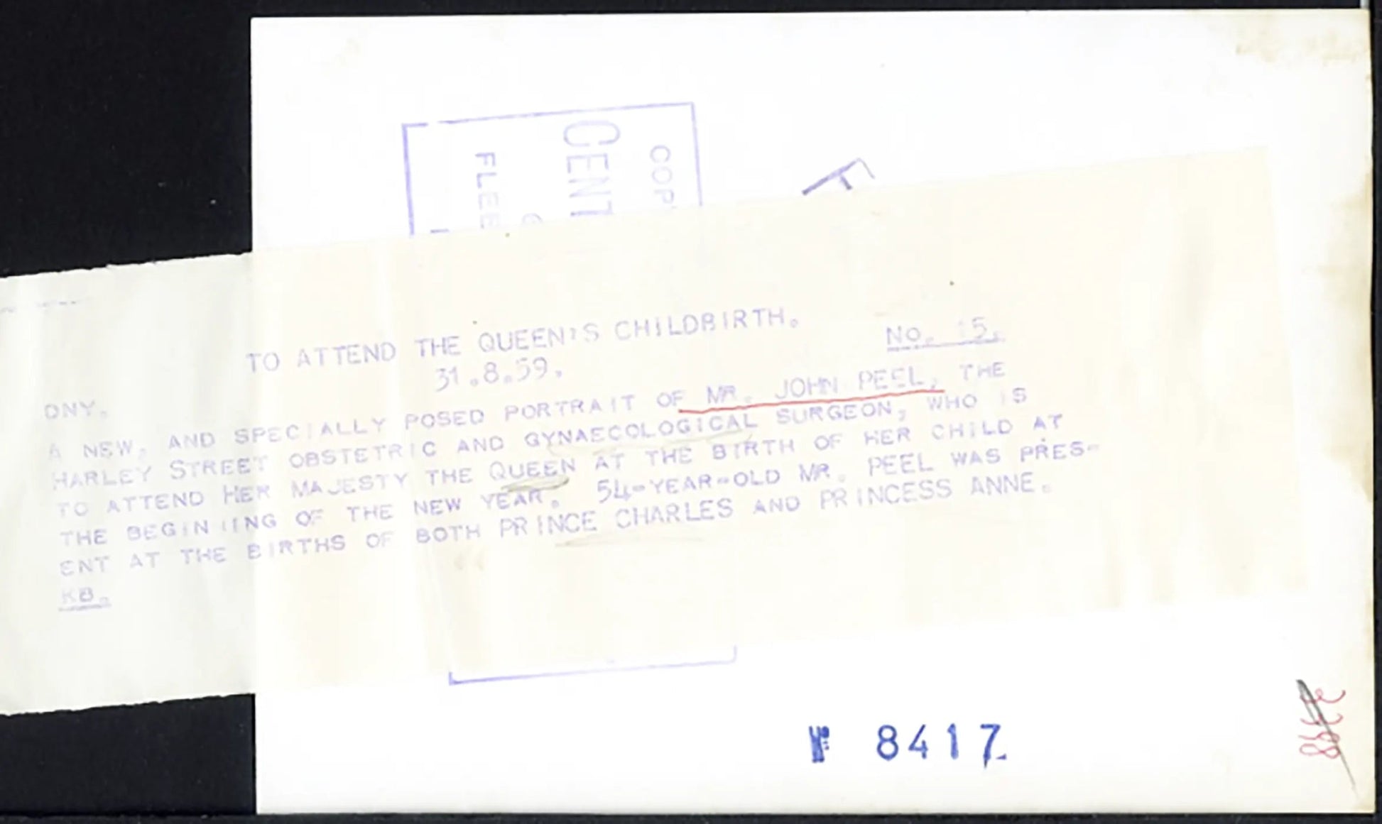 Sir John Peel ginecologo Regina 1959 Ft 36834 - Stampa 20x15 cm - Farabola Stampa ai sali d'argento