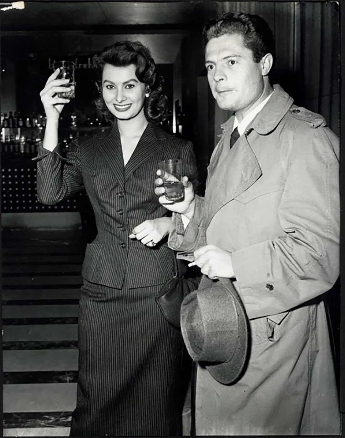 Sophia Loren e Marcello Mastroianni 1955 Ft 37491 - Stampa 24x30 cm - Farabola Stampa ai sali d'argento