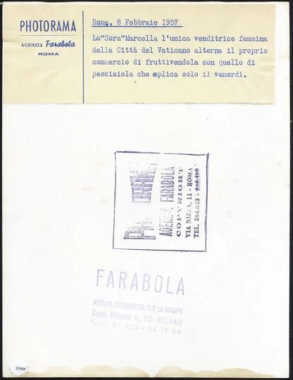 Sora Marcella Città del Vaticano 1957 Ft 4863 - Stampa 24x18 cm - Farabola Stampa ai sali d'argento