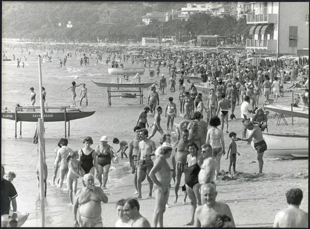 Spiaggia di Alassio anni 90 Ft 3606 - Stampa 24x18 cm - Farabola Stampa ai sali d'argento