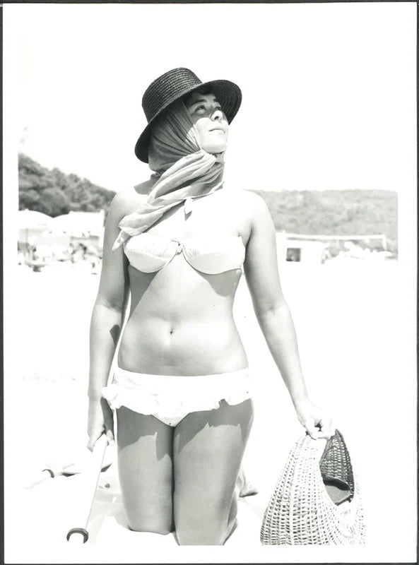 Spiaggia di Pampellone Saint Tropez 1959 Ft 37412 - Stampa 24x18 cm - Farabola Stampa ai sali d'argento