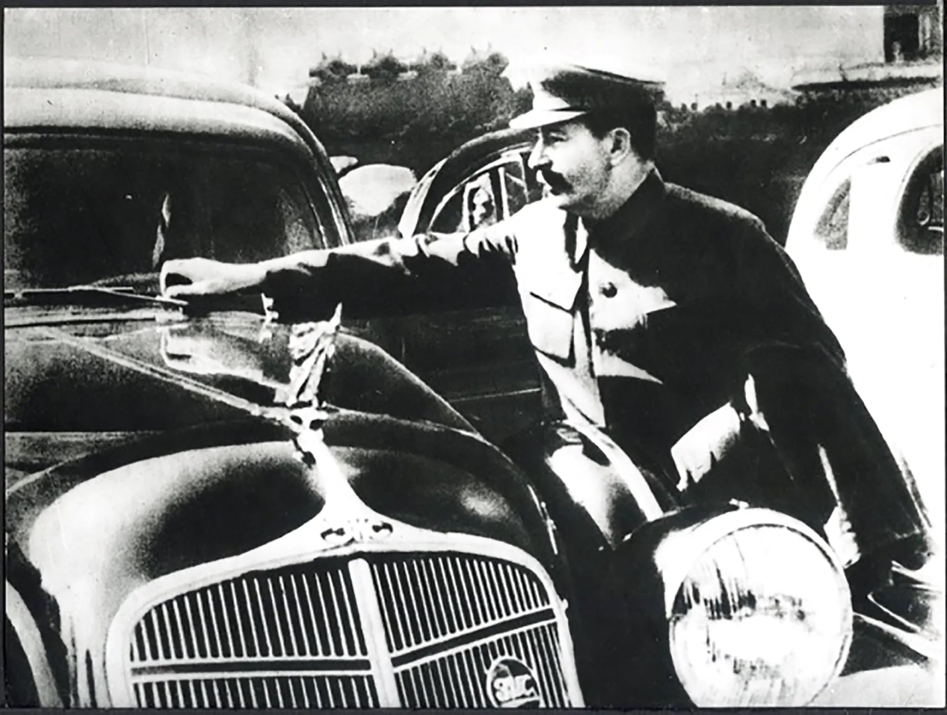 Stalin con un'auto ZIS - 101 1936 Ft 37866 - Stampa 24x18 cm - Farabola Stampa ai sali d'argento