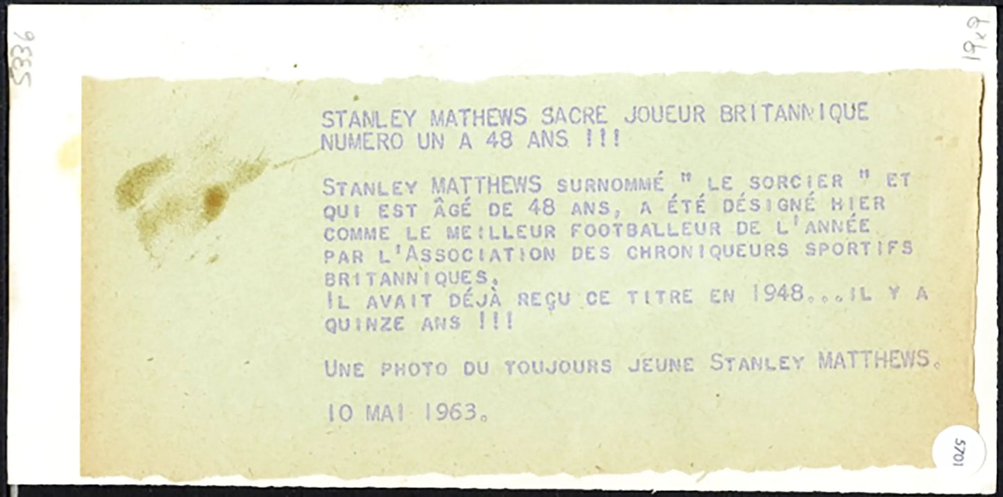 Stanley Matthews 1963 Ft 5701 - Stampa 19x9 cm - Farabola Stampa ai sali d'argento