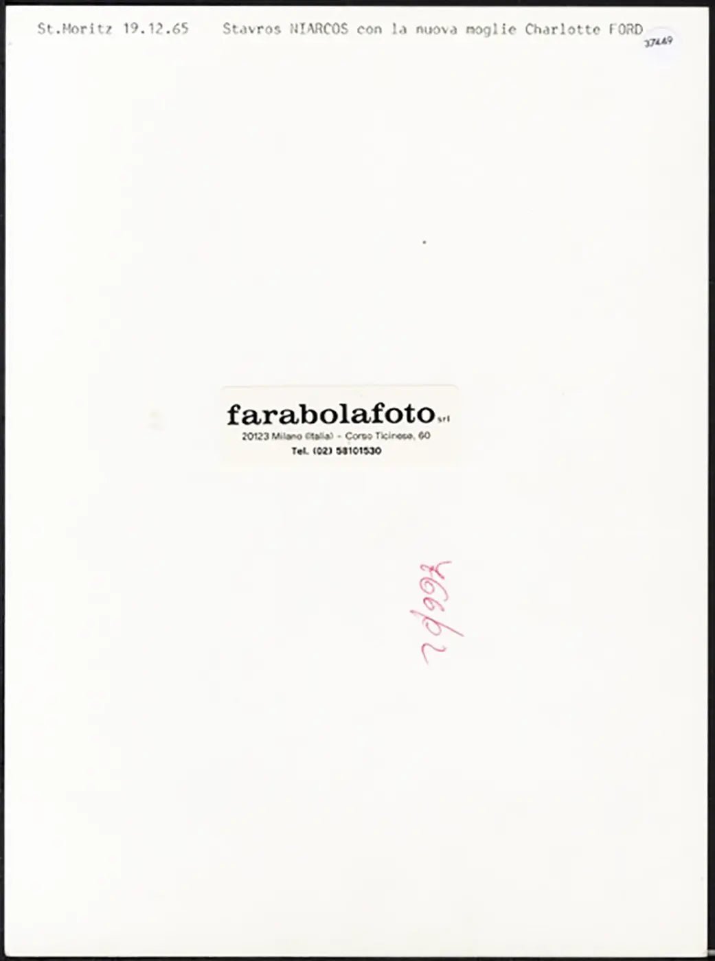 Stavros Niarcos a Sankt Moritz 1965 Ft 37449 - Stampa 24x18 cm - Farabola Stampa ai sali d'argento