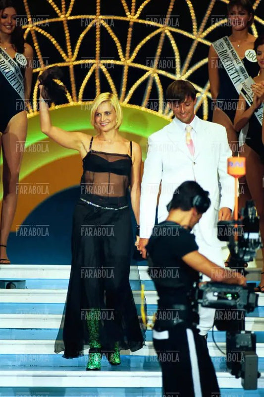 Stefano Bettarini e Simona Ventura, Miss Italia, 1999 - Farabola Immagine digitale