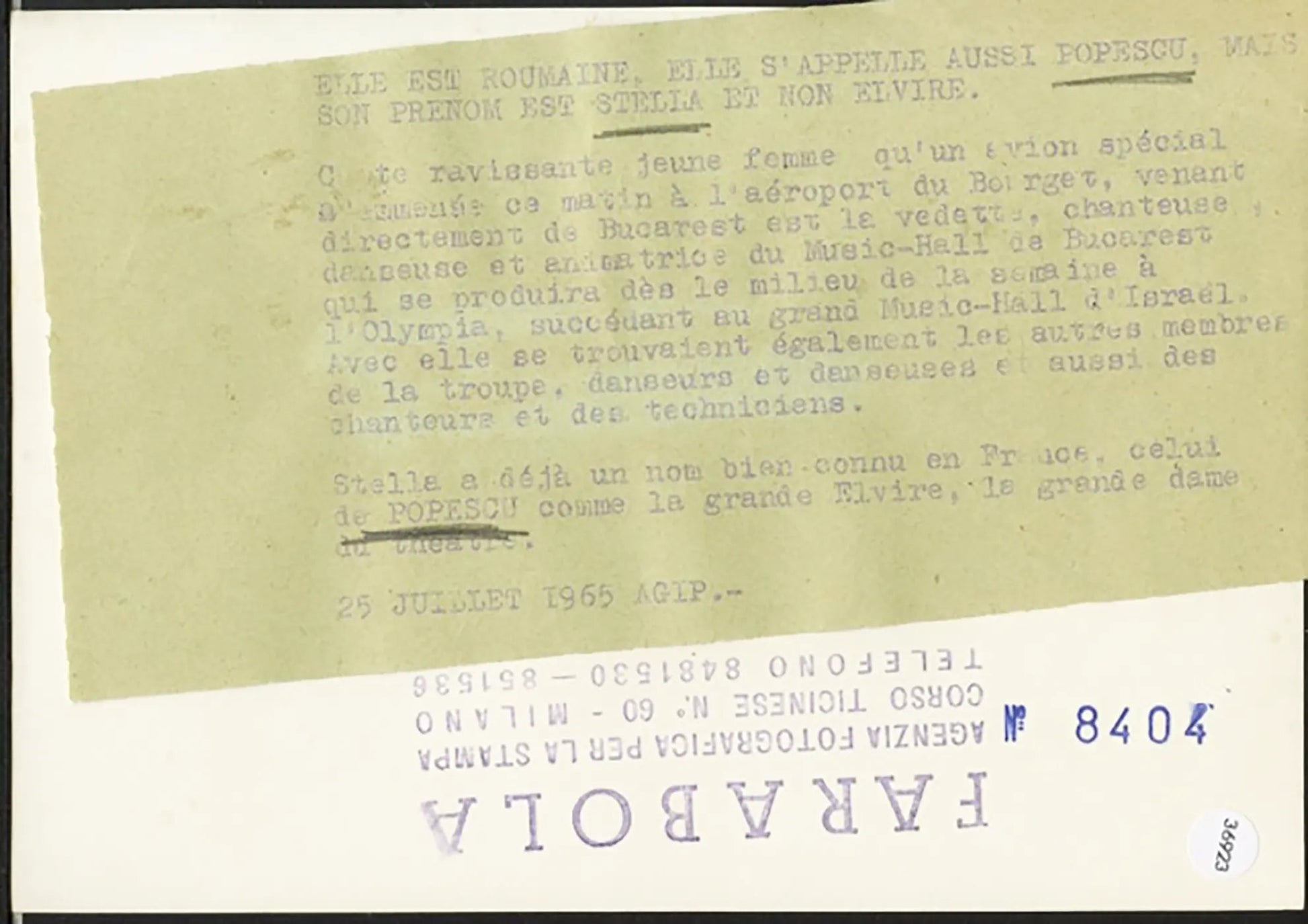 Stella Popescu 1965 Ft 36923 - Stampa 13x18 cm - Farabola Stampa ai sali d'argento