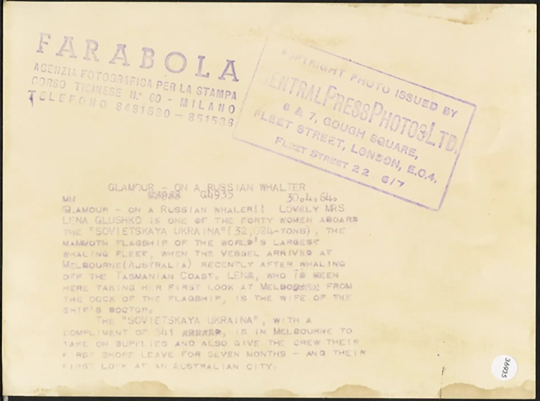 Sulla baleniera Sovetskaya Ukraina 1964 Ft 36935 - Stampa 20x15 cm - Farabola Stampa ai sali d'argento
