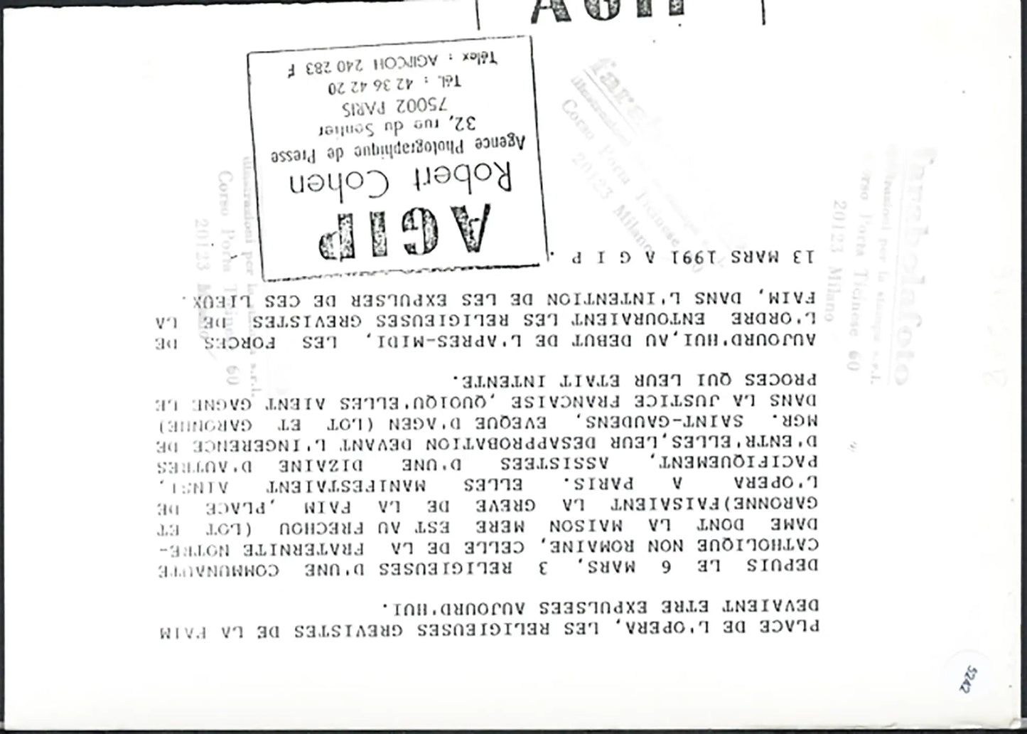 Suore in sciopero della fame 1991 Ft 5242 - Stampa 21x15 cm - Farabola Stampa ai sali d'argento
