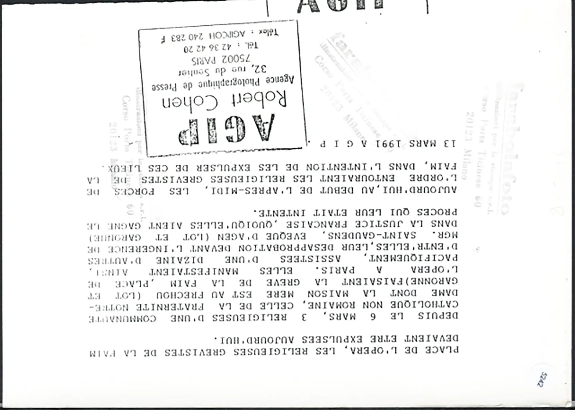 Suore in sciopero della fame 1991 Ft 5242 - Stampa 21x15 cm - Farabola Stampa ai sali d'argento