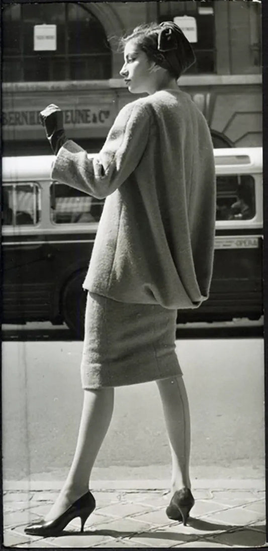 Tailleur in tweed Pierre Cardin 1957 Ft 36375 - Stampa 9x18 cm - Farabola Stampa ai sali d'argento