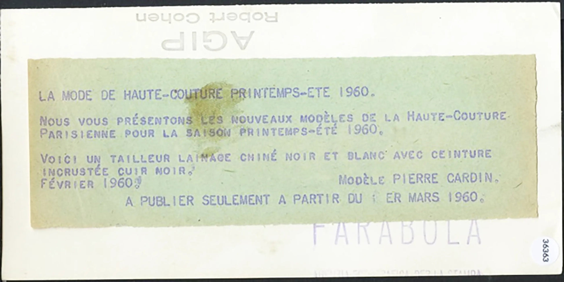 Tailleur Pierre Cardin 1960 Ft 36363 - Stampa 9x18 cm - Farabola Stampa ai sali d'argento
