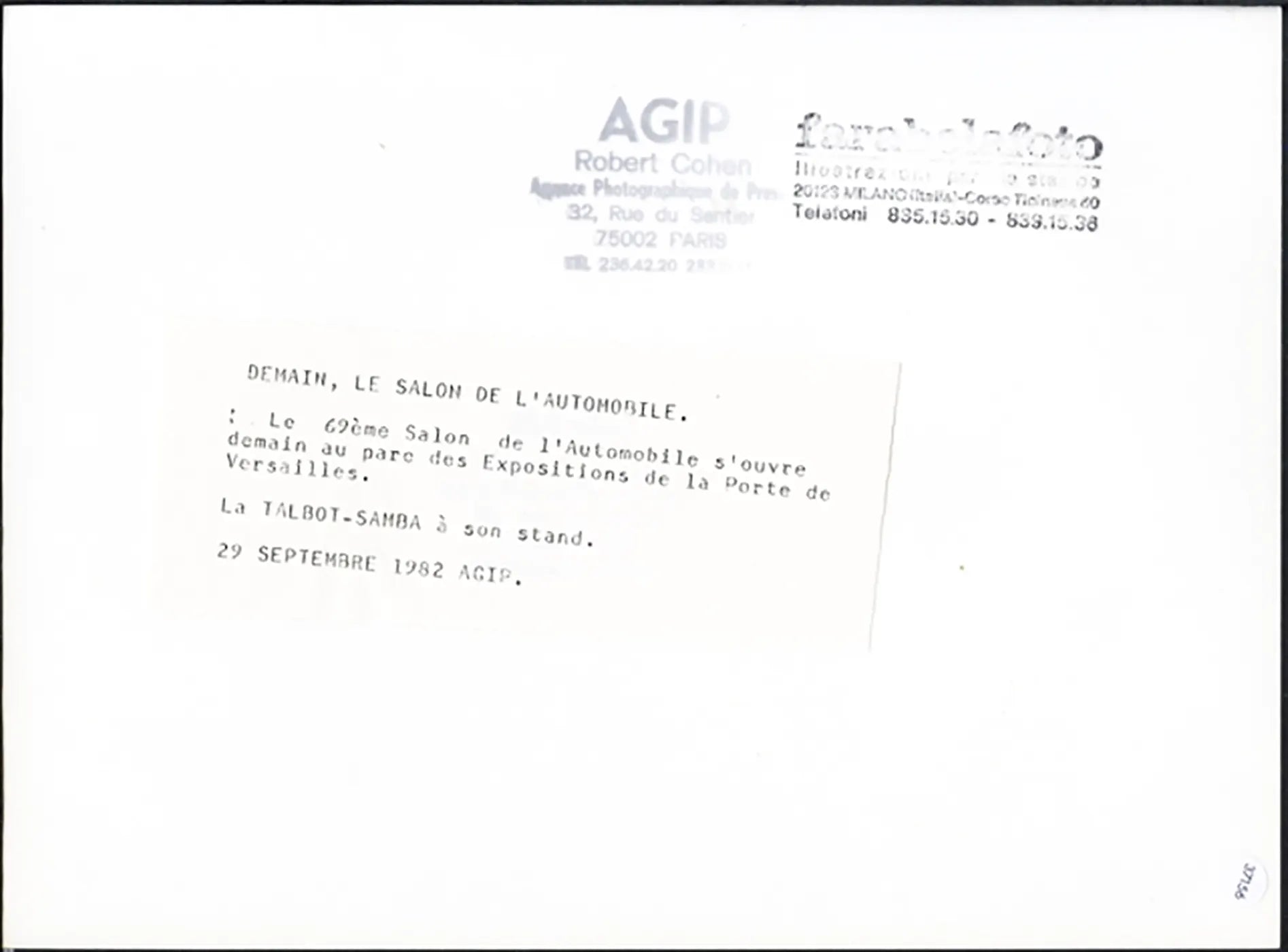 Talbot - Samba Salone Auto Parigi 1982 Ft 37156 - Stampa 24x18 cm - Farabola Stampa ai sali d'argento