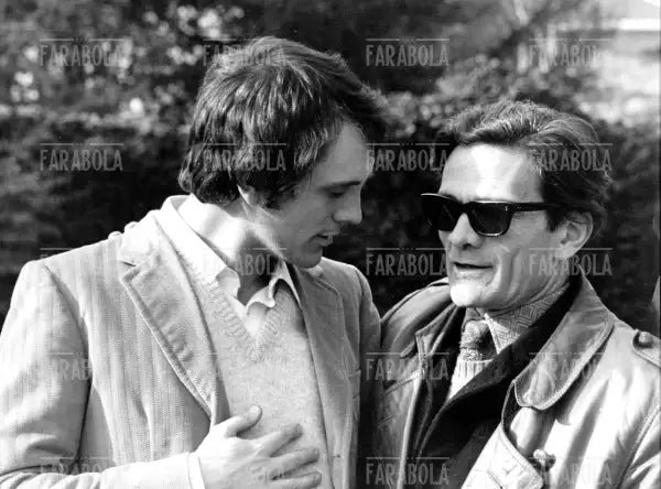 Terence Stamp e Pier Paolo Pasolini sul set del film Teorema, 1968 - Farabola Immagine digitale