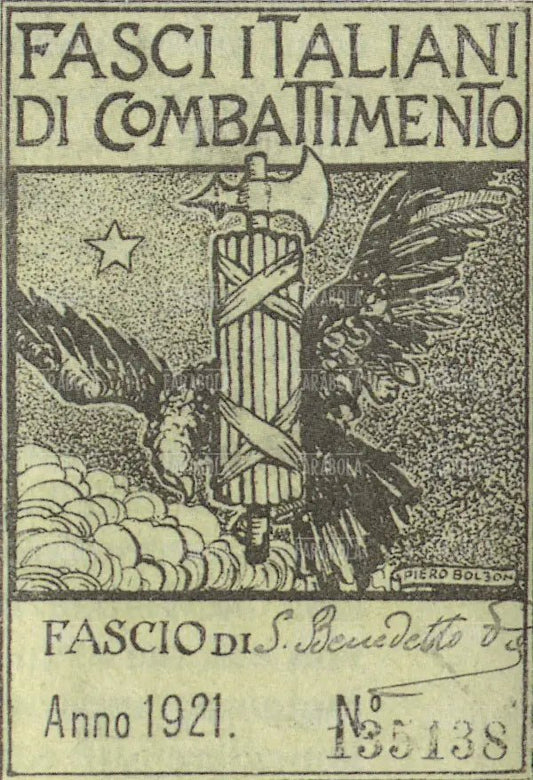 Tessera del Fascio, 1921 - Farabola Immagine digitale