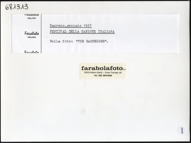 The Bachelors Sanremo 1967 Ft 35648 - Stampa 24x18 cm - Farabola Stampa ai sali d'argento (anni 90)