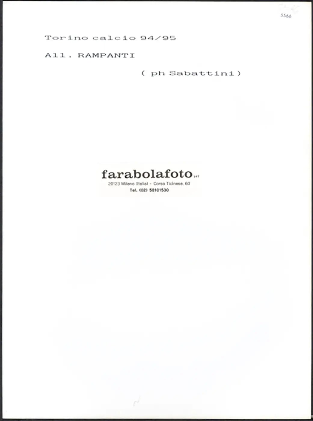 Torino Rosario Rampanti stagione 1994 - 1995 Ft 5566 - Stampa 24x18 cm - Farabola Stampa ai sali d'argento