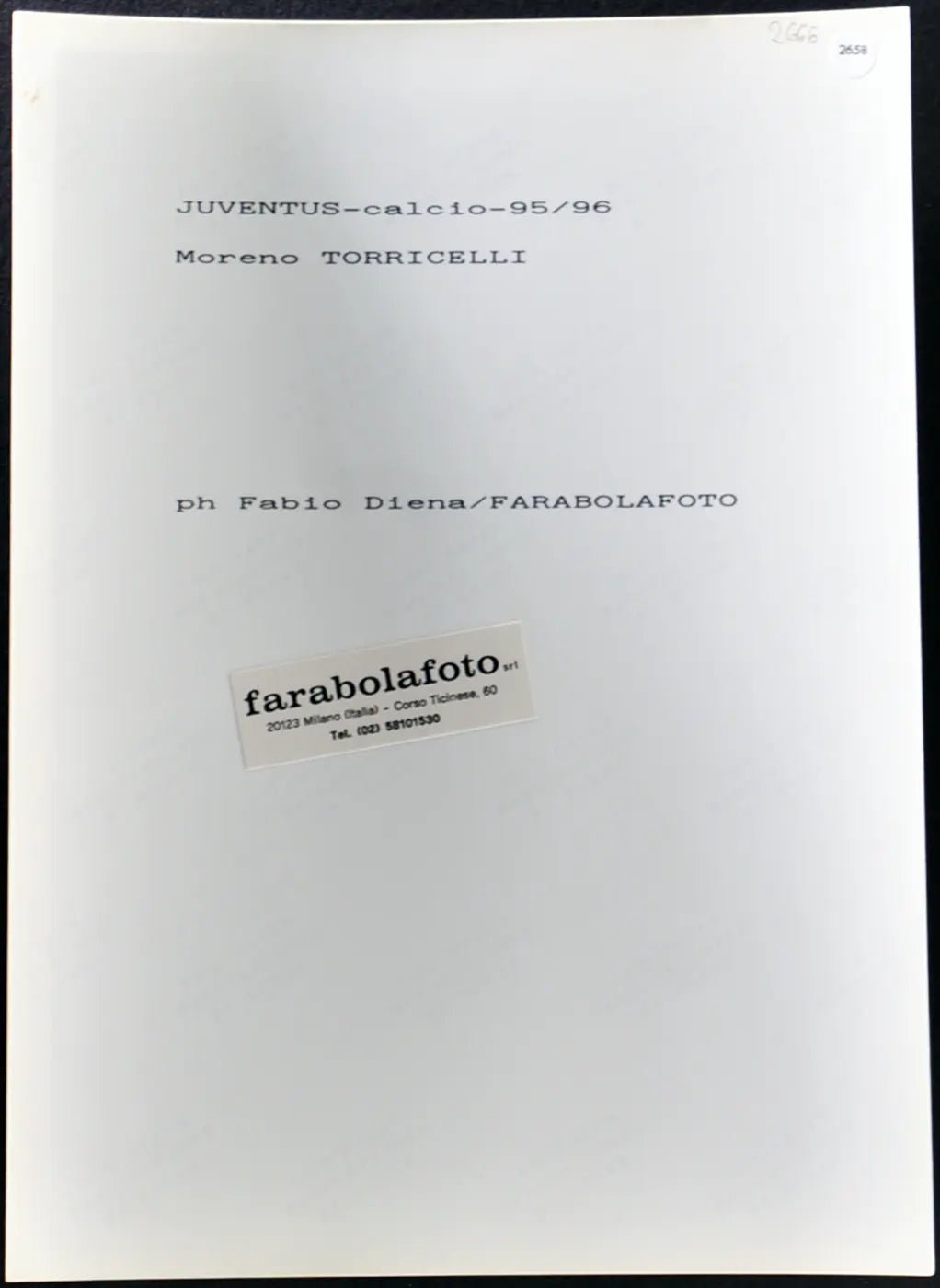 Torricelli Juventus 1995-1996 Ft 2658 - Stampa 24x18 cm - Farabola Stampa ai sali d'argento