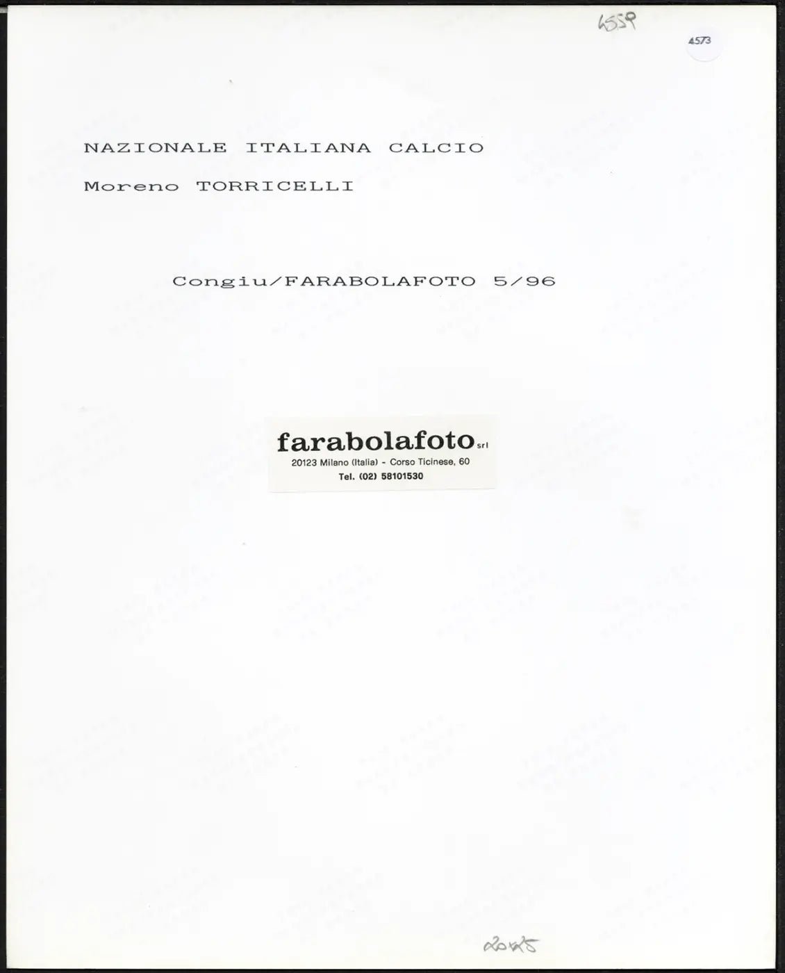 Torricelli Nazionale italiana 1996 Ft 4573 - Stampa 20x25 cm - Farabola Stampa ai sali d'argento