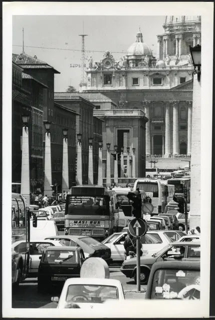 Traffico in via della Conciliazione a Roma 1990 Ft 4297 - Farabola Stampa ai sali d'argento