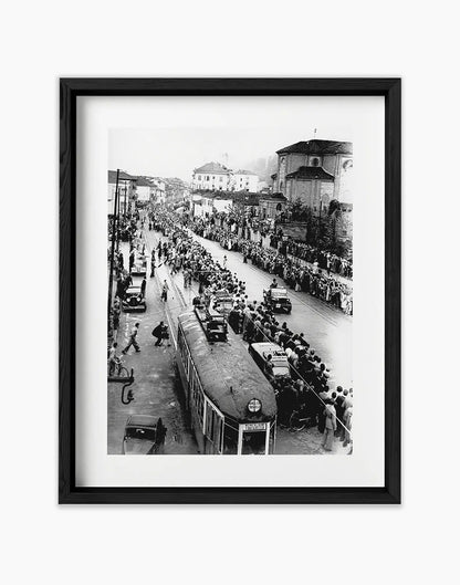 Traguardo di tappa a Torino, Giro d'Italia 1948 - Farabola Fotografia