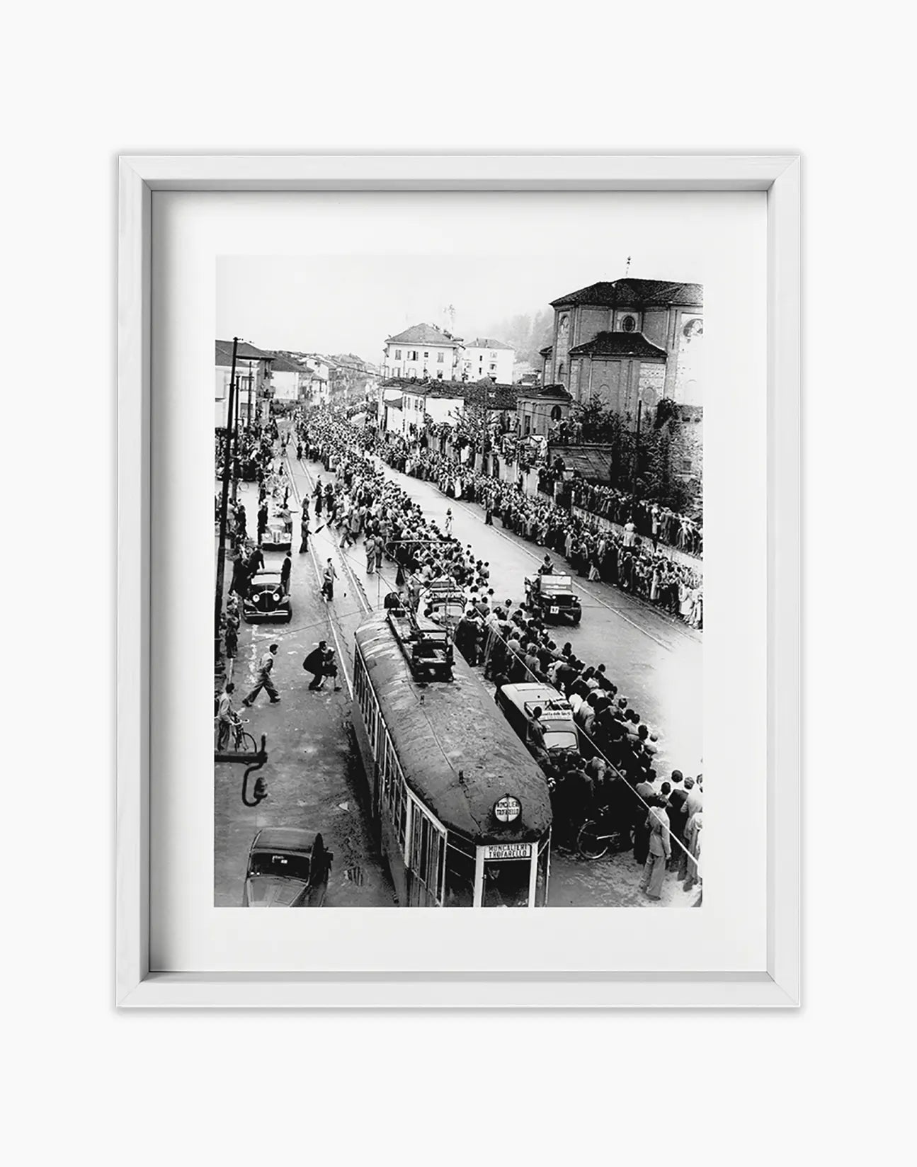 Traguardo di tappa a Torino, Giro d'Italia 1948 - Farabola Fotografia