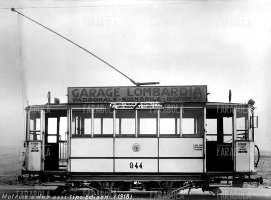 Tram a 2 assi di tipo Edison, Milano, 1918 - Farabola Immagine digitale
