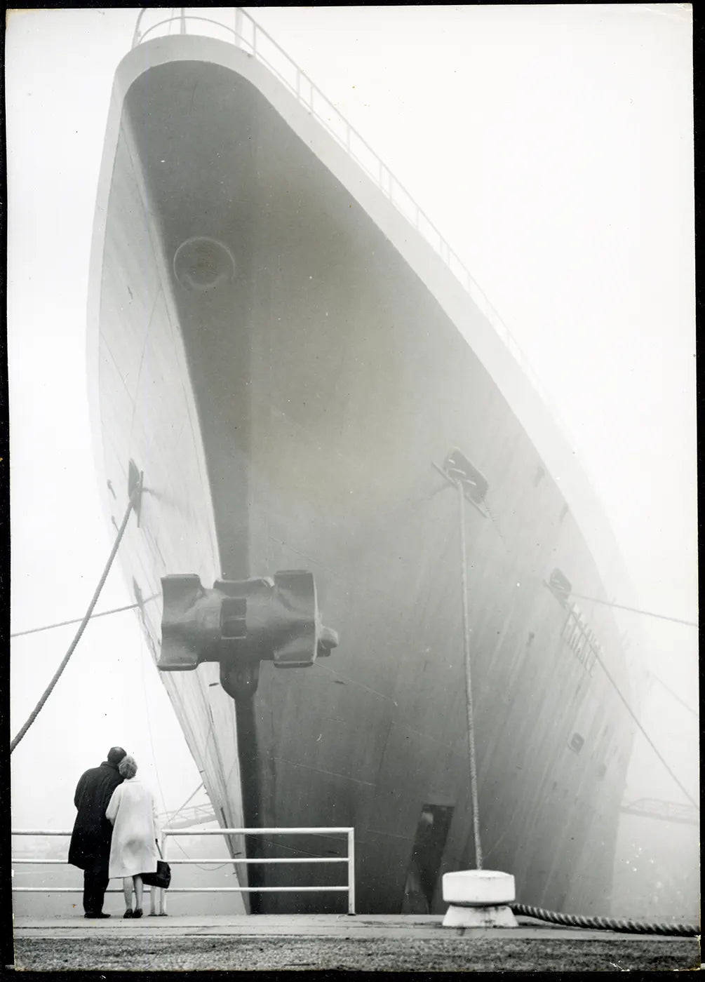 Transatlantico France nella nebbia 1964 Ft 36192 - Stampa 13x18 cm - Farabola Stampa ai sali d'argento