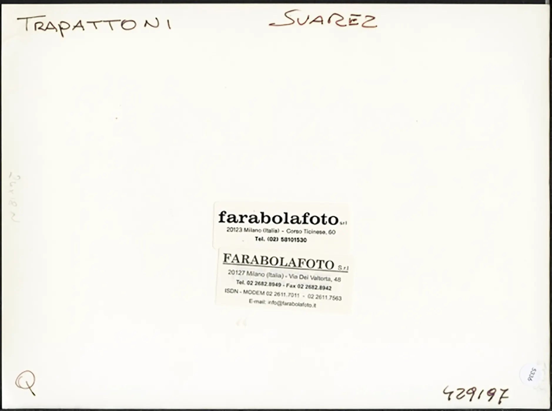 Trapattoni Suarez Derby Milano 1961 Ft 5336 - Stampa 24x18 cm - Farabola Stampa ai sali d'argento