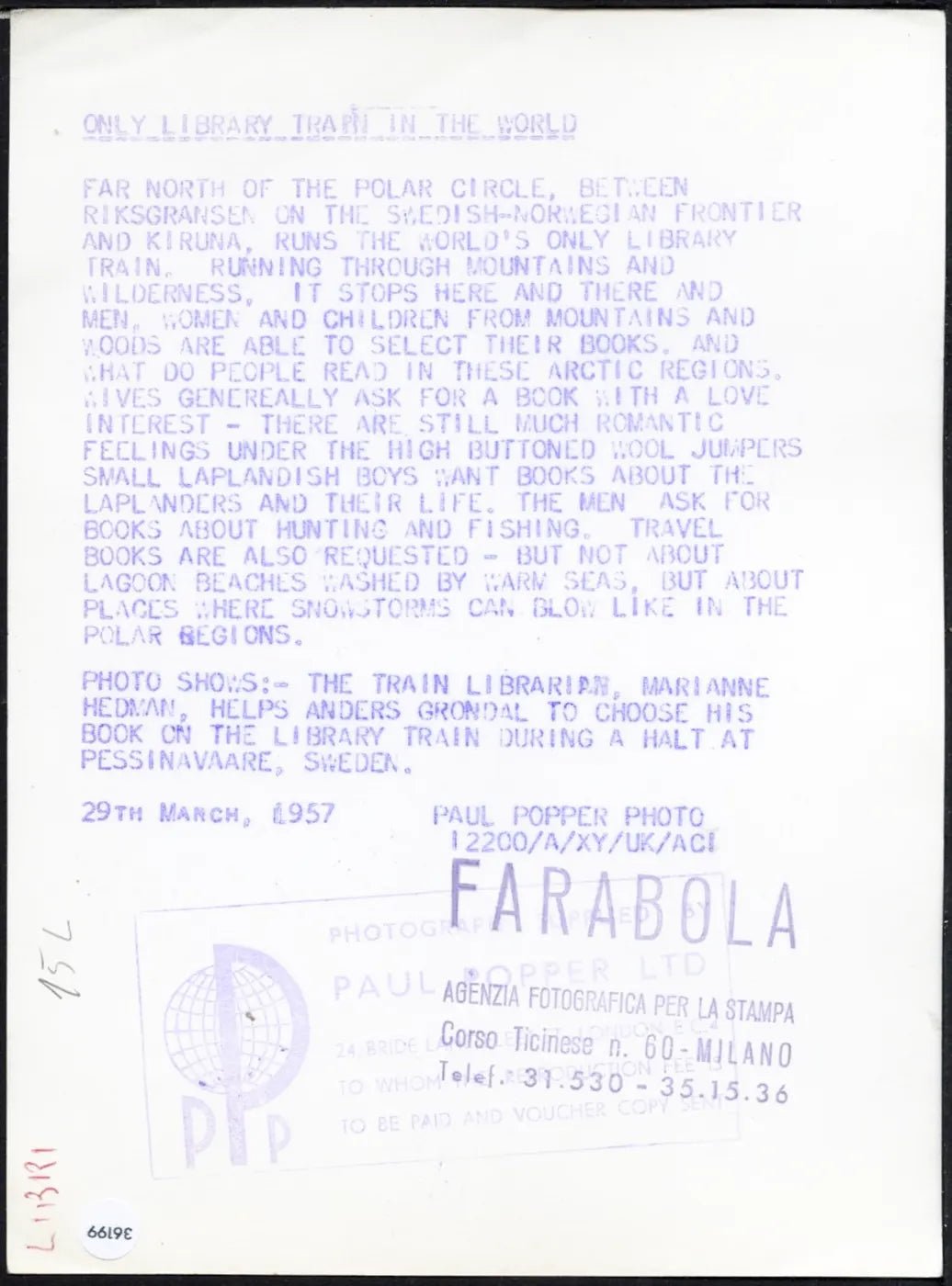 Treno - Libreria circolo Articolo 1957 Ft 36199 - Stampa 21x15 cm - Farabola Stampa ai sali d'argento