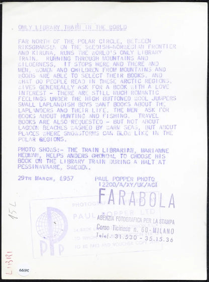 Treno - Libreria circolo Articolo 1957 Ft 36199 - Stampa 21x15 cm - Farabola Stampa ai sali d'argento