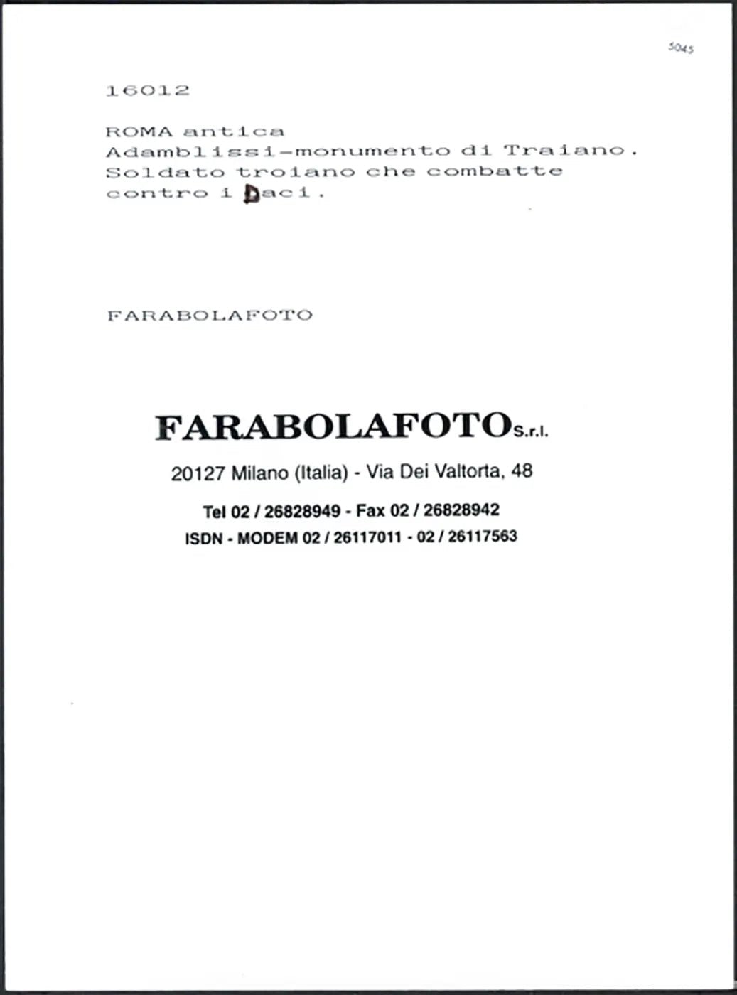 Troiano si batte con i Daci Ft 5045 - Stampa 24x18 cm - Farabola Stampa ai sali d'argento (anni 90)