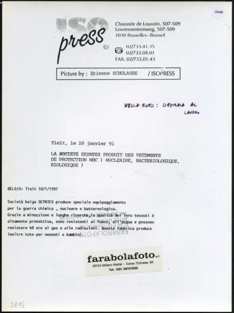 Tute per la guerra chimica nucleare 1991 Ft 3649 - Stampa 24x18 cm - Farabola Stampa ai sali d'argento