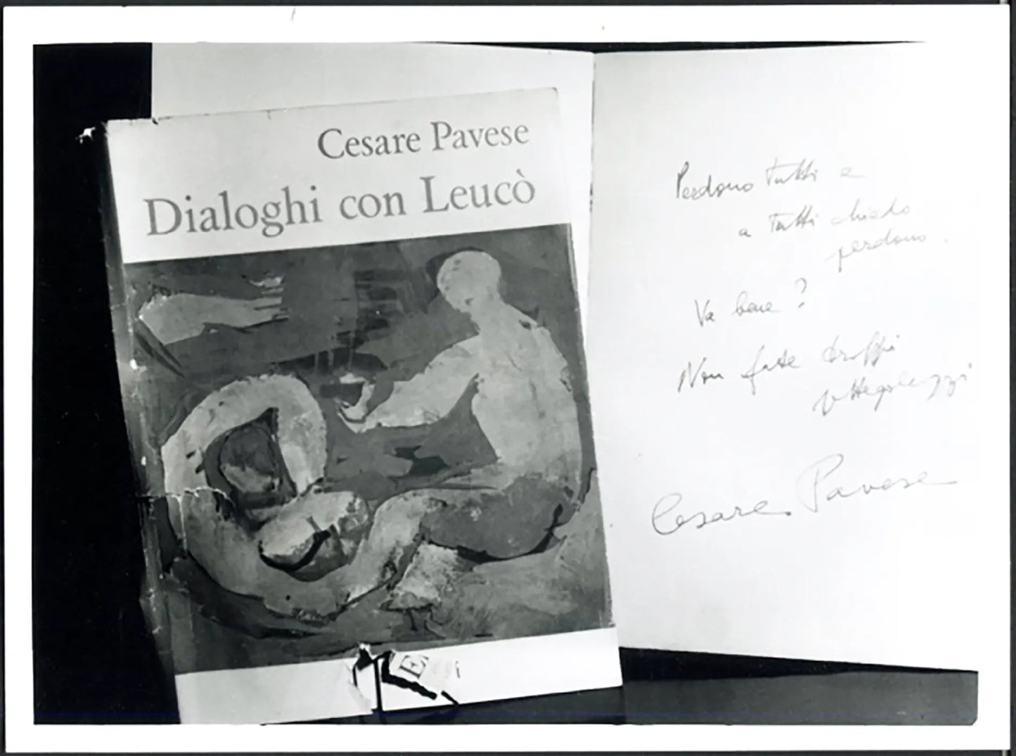Ultimo biglietto di Cesare Pavese 1950 Ft 37033 - Stampa 24x18 cm - Farabola Stampa ai sali d'argento (anni 90)