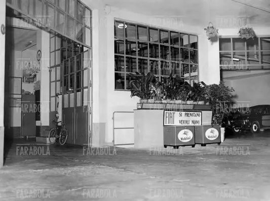 Un garage concessionario Fiat, anni 50 - Farabola Immagine digitale