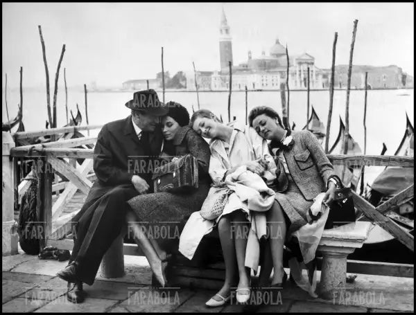 Van Heflin, Silvana Mangano, Carla Gravina e Jeanne Moreau, Festival di Venezia, 1959 - Farabola Immagine digitale