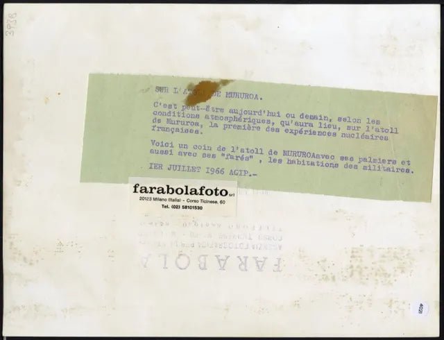 Veduta atollo di Mururoa 1966 Ft 4021 - Stampa 24x18 cm - Farabola Stampa ai sali d'argento