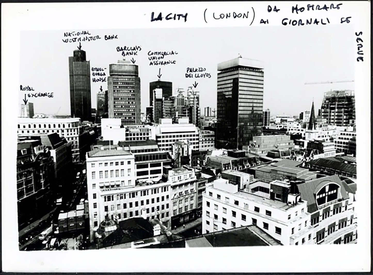 Veduta della City Londra anni 90 Ft 38032 - Stampa 24x18 cm - Farabola Stampa ai sali d'argento