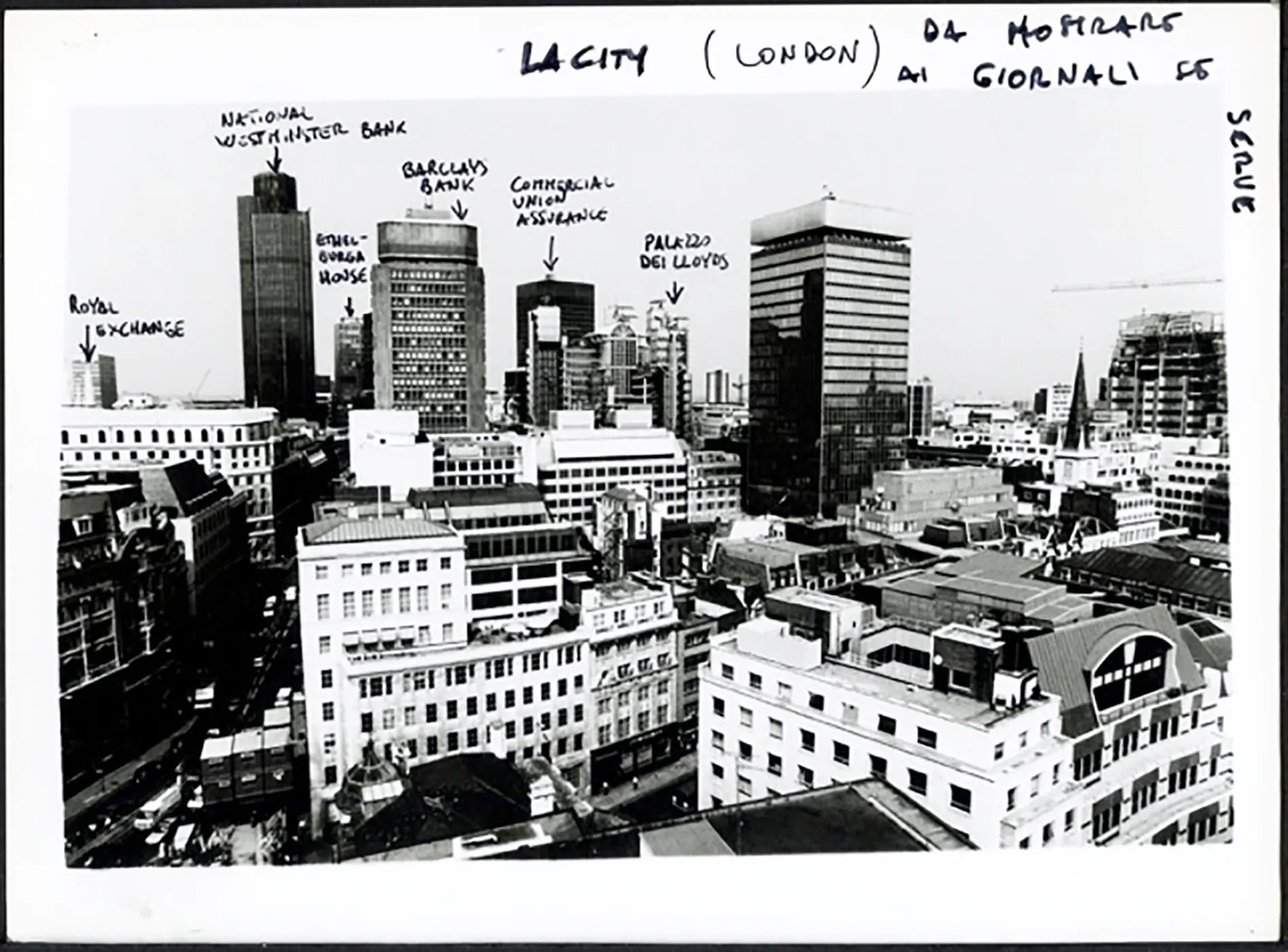 Veduta della City Londra anni 90 Ft 38032 - Stampa 24x18 cm - Farabola Stampa ai sali d'argento
