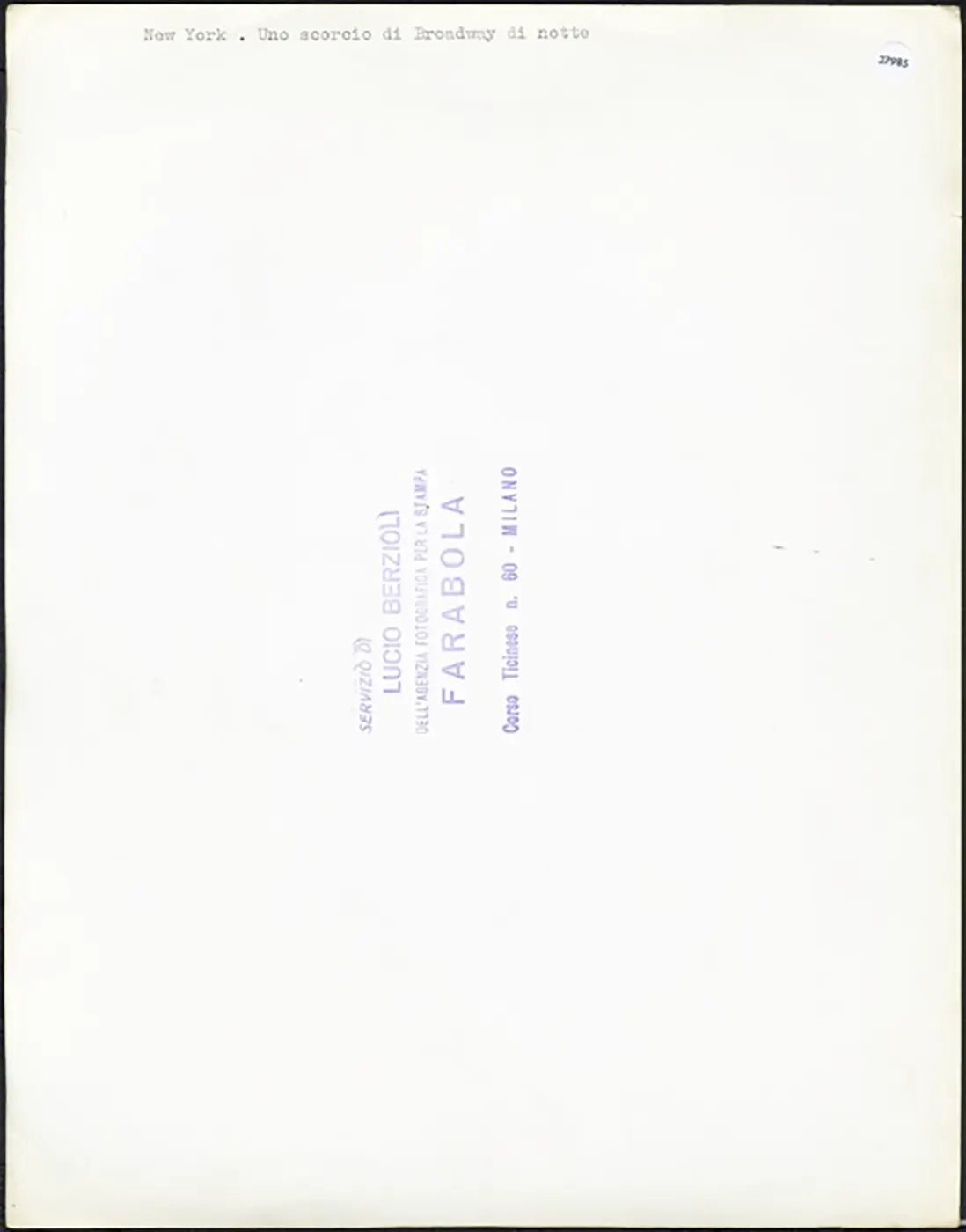 Veduta di Broadway di notte anni 60 Ft 37985 - Stampa 24x30cm - Farabola Stampa ai sali d'argento