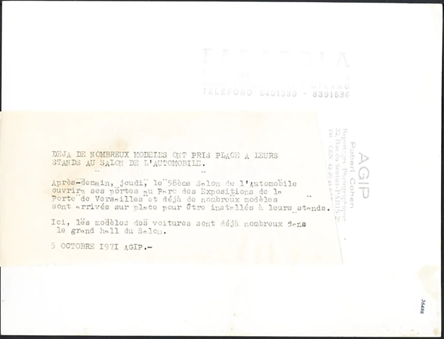 Veduta Salone Auto Parigi 1971 Ft 36488 - Stampa 24x18 cm - Farabola Stampa ai sali d'argento